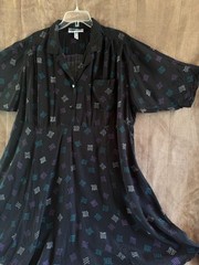 Womens black XL Vintage dress 3/4 sleeve S.L.fashions RN 67560 USA
