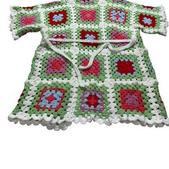 Handmade Crochet Sweater Granny Square Boho Vintage Americana Streetcore Preppy