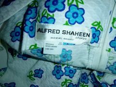 Vtg 70s Alfred Shaheen Textured Cotton Maxi Dress Flower Power Hawaii Sz S