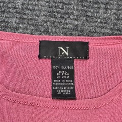 Vintage Nicole Summers Silk Knit Sweater Top Women’s Size L Pink Short Sleeve
