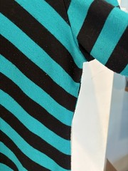 Byer Too Knit Dress Vintage 80s Black Turquoise Diagonal Stripe Sz 9 10