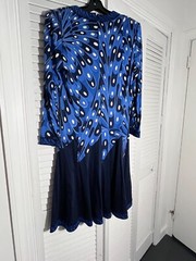 Vtg 80s Averardo Bessi Geometric Dress Cotton LSleeve US 10 44