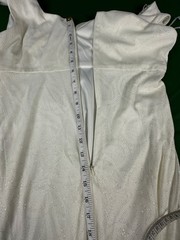 Vintage R&M Richards White Dress Size 6 Petite Glitter Flowy Sheer Lined