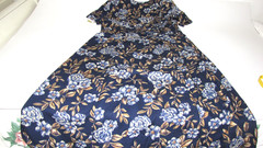 VTG NWT Coco Bianco Floral Maxi Dress Faux-Jacket Rayon Navy-Blue Floral Wm. 12