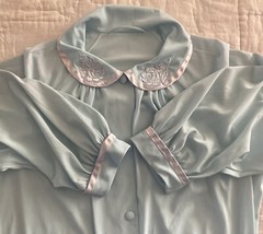 Vintage Gossard Artemis Nightgown/Robe Womens Medium Ice Blue Nylon Button Up