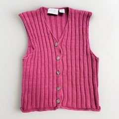 Vintage 90s Arizona Jean Co Ramie Cotton Ribbed Knit Sweater Vest Medium Mauve