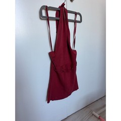 76% silk Ann Taylor Halter Tie Neck Red Backless Top Size S (So soft/Fitting)