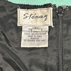 Vintage Stenay Beaded Silk Top Womens XL Sequins Black Formal Party Attire