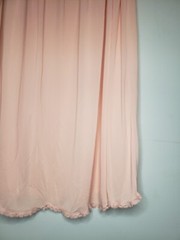 Vtg Shadowline Womens L Nightgown Ruffle Scalloped Pink Semi Sheer Grannycore