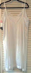 NWT Vintage Size 42 Wondermaid 1X White Long Slip 27 in. Lace Silky Antron Nylon