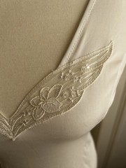 Vintage White Nylon Lace Trim Slip Dress Cottagecore Bridal XS/XXS Valisère