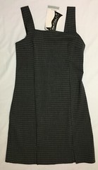 Vintage Womens Gray Plaid Size Small Stretch Bodycon Jumper Dress NOS NWT