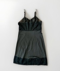 Vintage Deena Fine Lingerie Black Full Slip Dress Womens Size 40 Lace Bodice