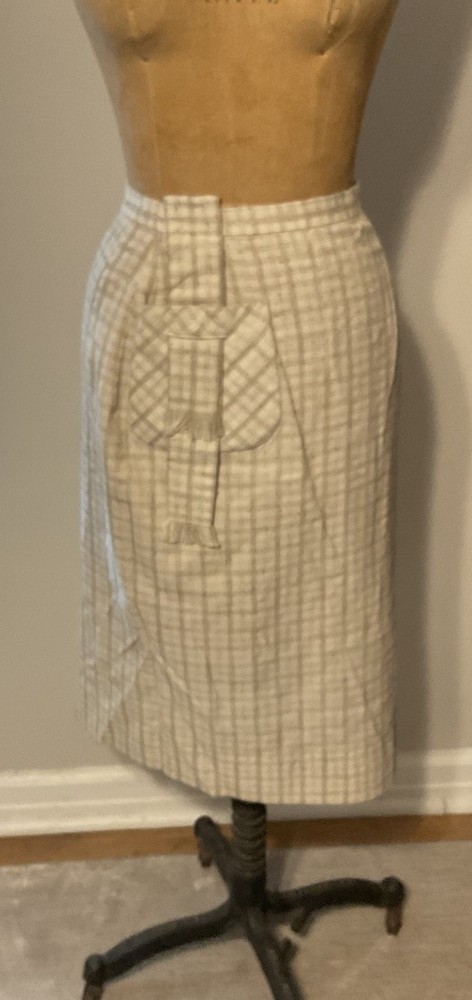 Vintage Beige white Suburbia USA Designer Originals Skirt Size 10 Union Label