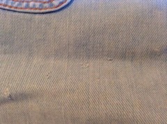 VTG 70s Daddy’s Money Light Blue Denim Jeans Sz S? Hippie Wide Leg 26″ FLAWS
