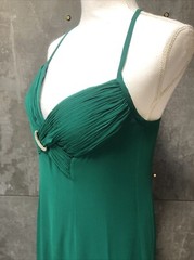 Vintage Niteline Della Roufogali Evening Cocktail Dress 100% Silk Green Sz 10