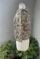 Vtg 60s Top Brocade Floral Metallic Black Silver Gold Small Rhapsody