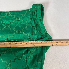 Gigi Young NY Vintage 50s 60s Green Brocade Fit Flare Cocktail Dress Jacquard