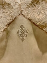 1920s–30s Pure Silk Lace Bias Cut Bridal Nightgown Antique Monogrammed Trousseau