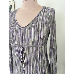 Vintage Y2K Knit Striped Tie Blouse