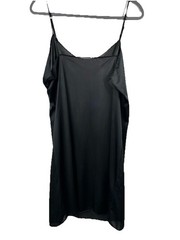 Vintage Vassarette Black Nylon Full Slip Dress 10-008 Size 38/44 90s Goth Grunge