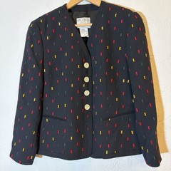 Vintage Mondi Germany Wool Blazer 40 Abstract Art Teacher Avant Garde