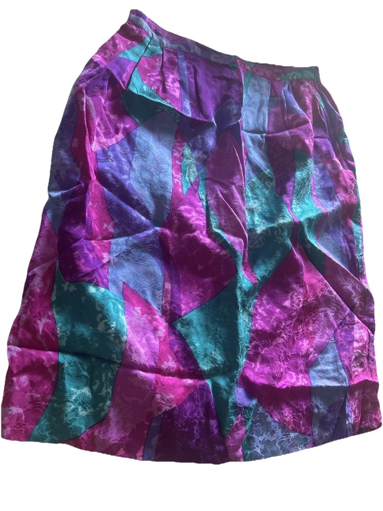 80s Vtg Pleated Skirt By Anne Crimmins For Umi Collections Colorful Y2K Sz M