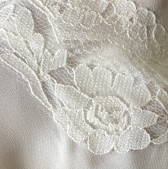 VTG California Dynasty Ivory Nightgown Lace Embroidered Rose Bridal Honeymoon XL