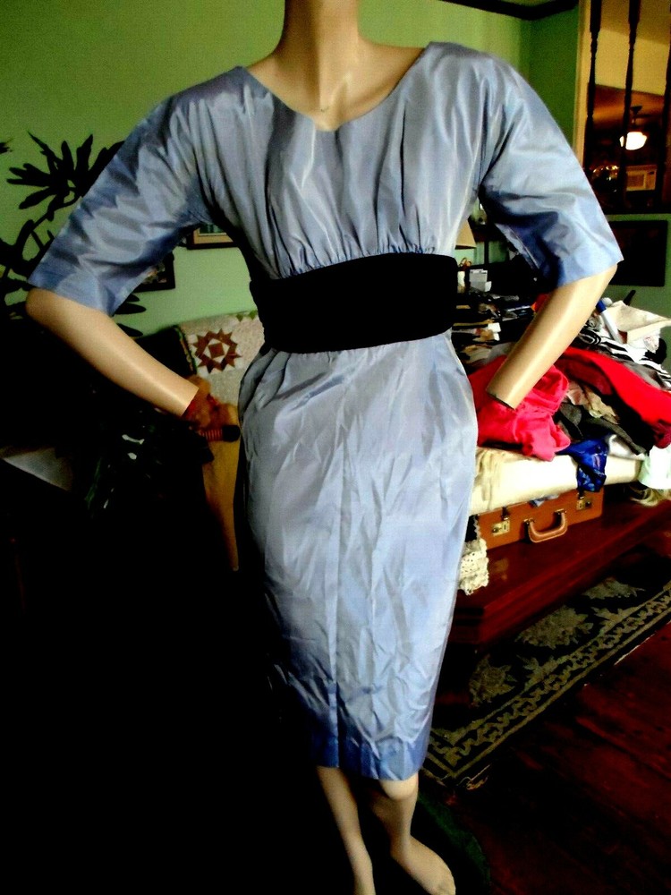 Vtg Harry Keiser dress taffeta velvet lilac purple 50s 60s Party Cocktail S/M