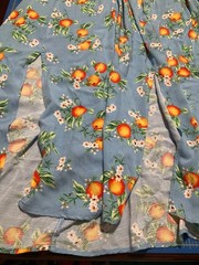 Torrid Maxi Blue Floral Apple Design Fabric Dress Women Lined Long Dress Sz 2