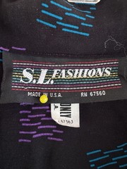 Womens black XL Vintage dress 3/4 sleeve S.L.fashions RN 67560 USA