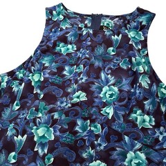 90s VTG All That Jazz Floral Maxi Dress 8/10 Navy Multi Sleeveless Straight Fit