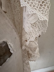 Antique Edwardian Handmade White Irish Crochet Lace Long Cape Open Jacket Coat