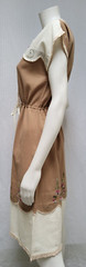Vintage 1970s Cotton Crinkle Gauze Dress w/ Embroidered Flowers – Size M