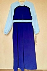 Vassarette Velvelour Junior size 13 House Robe Gown BLUE Vintage Made in USA