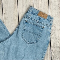 Vintage Riders Blue High Waisted Denim Mom Jeans Petite Size 16P