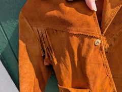 🧡 Vintage 1960s–70s Suede Fringe Child’s Western Jacket Vazquez Hecho En Mexico