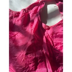 Sequin Tassel Zephyr Wool Vintage Med Hot Pink Mermaid Scale Beaded Tank Top