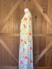 Vintage Donald Brooks Maidenform Floral Maxi Robe Hostess Duster 60s Mod S