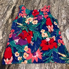 Vintage Tropical Floral Tank Top 90s Sleeveless Women 6 Multicolor Made in USA