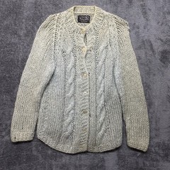 Vintage Mary Lewis Sears Cardigan Women Small Green Wool Mohair Wool Blend 60s