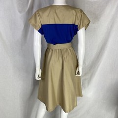 Vintage “Toni Todd” 60s 70s MOD color block knee length dress size 8 blue khaki
