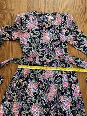 Vtg 80s Betsy’s Things Drop Waist Floral Femme Garden Cottagecore Midi Dress M/L