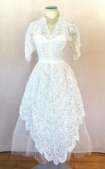 Vintage 1940s 1950s Wedding Dress Harry Keiser Bolero 29 Bust XXS XS Halter Gown