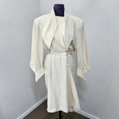 Auth Vintage Thierry Mugler 1980s Wool Cream Dress