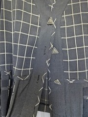 Vtg Saint Germain Paris Gray Striped Windowpane Check Tunic Pant Set S