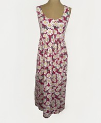 Vtg 90s Sostanza Sunflower AOP Jersey Boho Midi Dress Womens Sz 8 Made In USA