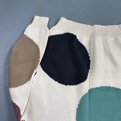 Perry Ellis VTG Atomic Pullover Sweater Womens M Multicolor Abstract Ski Cotton