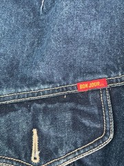 Vintage 80s Jean Jacket Bonjour Jeans Blue Denim Women Large Retro 1980s