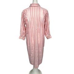 Vintage R&K Originals Shirt Dress 12 Button Down Pink Pockets Long Sleeve Stripe